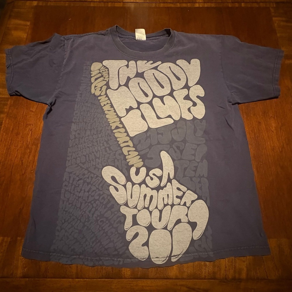 The Moody‎ Blues Summer Tour 2013 T-Shirt XL Anvil Rock Band Tee Blue